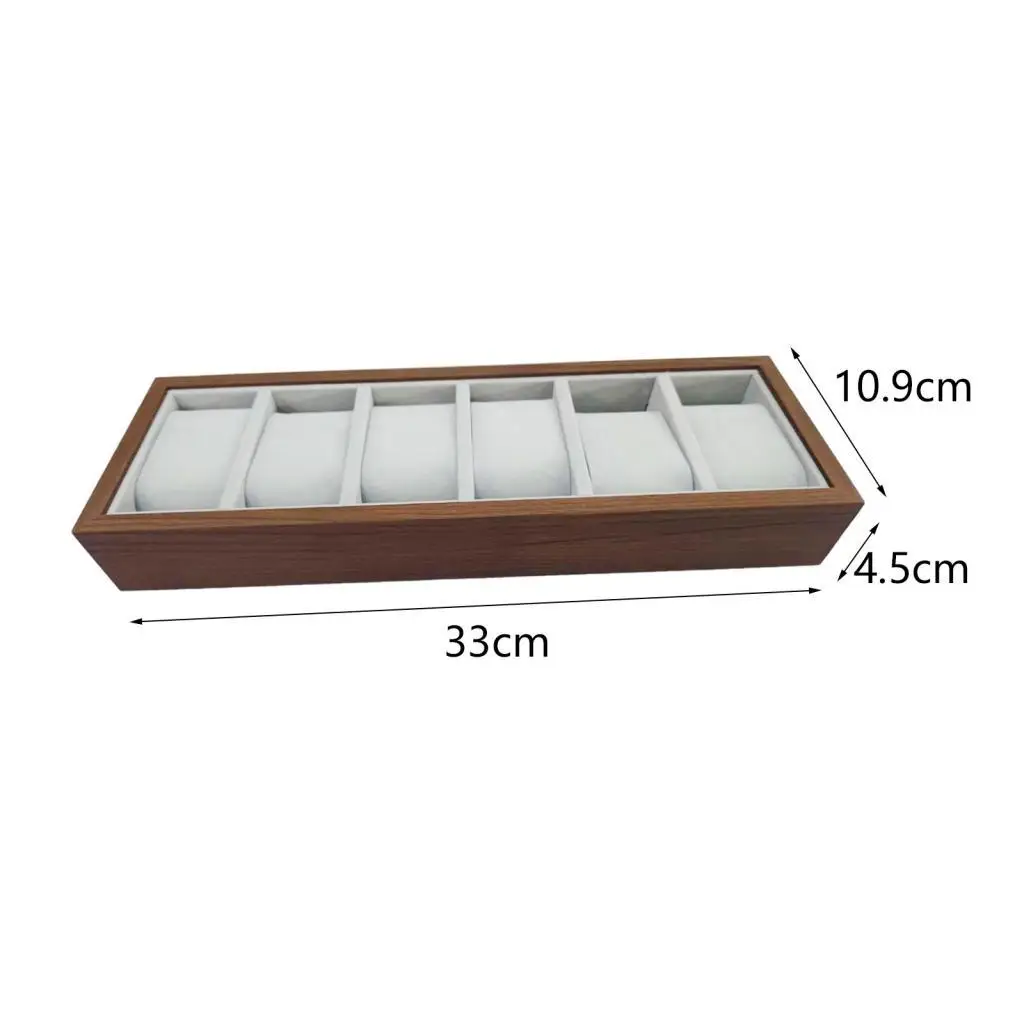 Watch Organizer Tray with Pillow 6 Slots Watch Jewelry Tray for Shop Display
