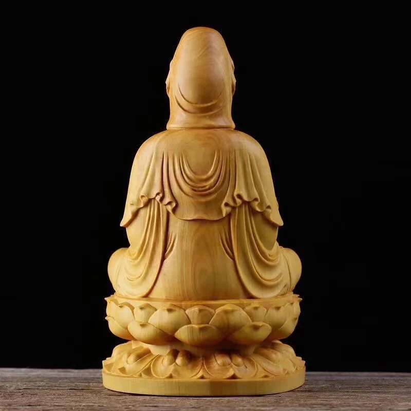 Naturalny cyprys GuanYin, Sakyamuni posąg postaci buddy, solidne posągi drewniany budda w biurze biura Feng Shui