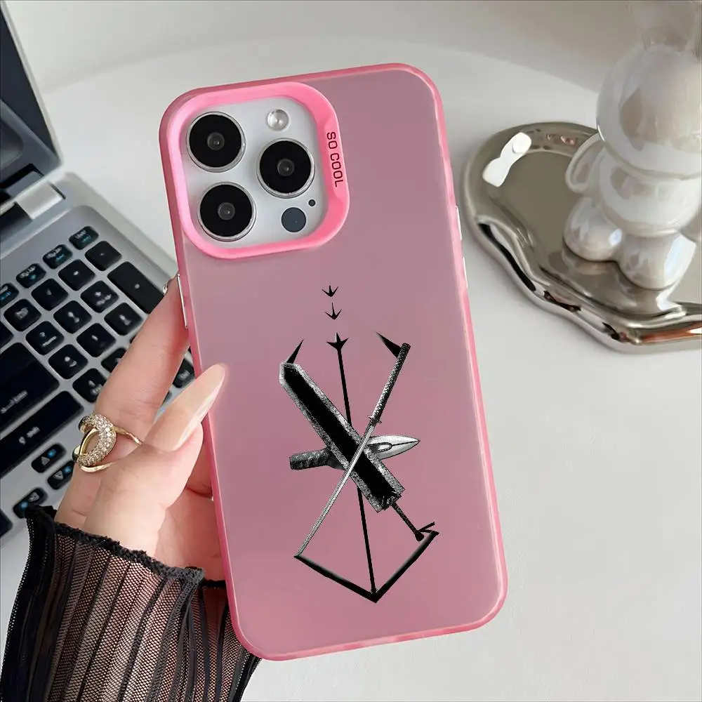 Berserk Anime Electroplated Silver Button Phone Case
