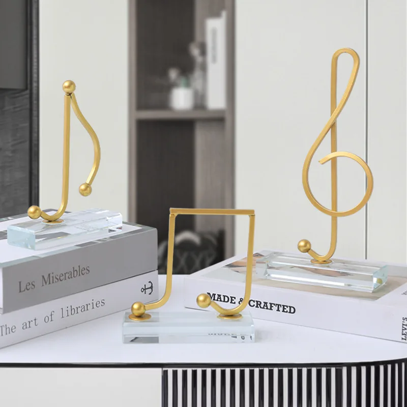 

Crystal Musical Note Statue Figurines Tabletop Musical Sculpture Crafts Music Note Miniatures Gifts For Home Office Decoration