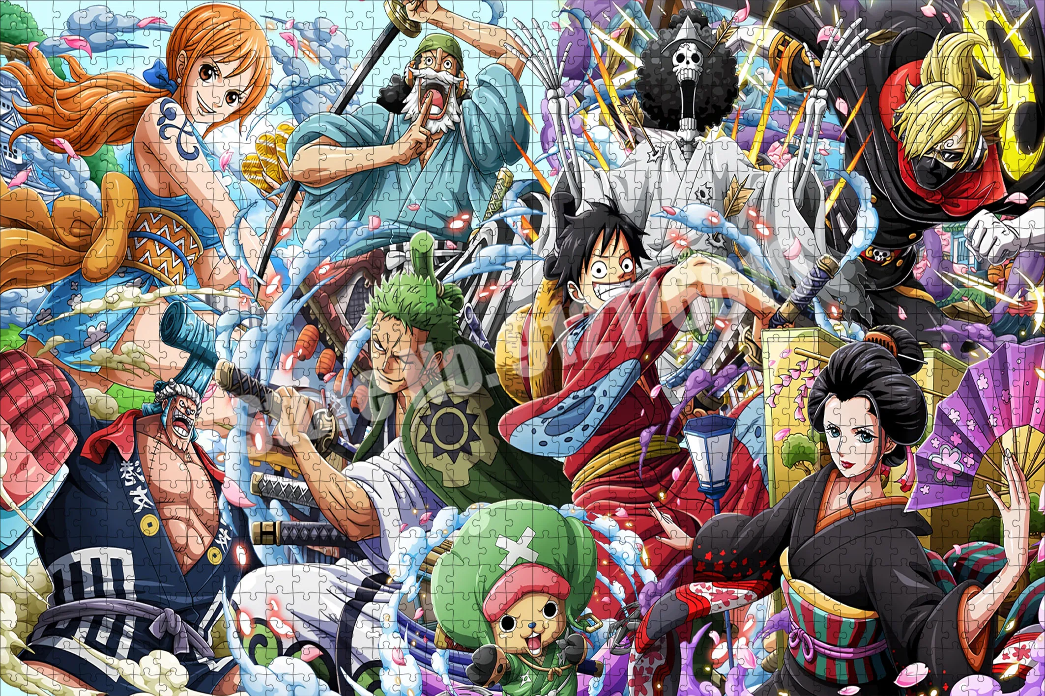 300/500/1000 Pieces Jigsaw Puzzles Anime Totoro One Piece Luffy Series Cartoon Kids Enlighten Learning Educational Toys Gifts 2