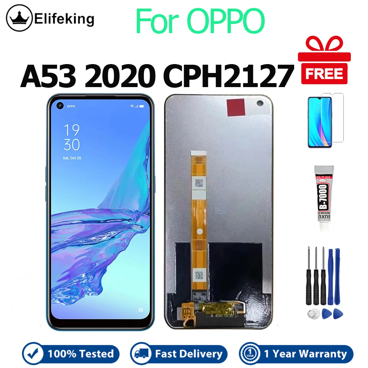 

LCD For OPPO A53 A53S 4G Display Screen Touch Digitizer Assembly CPH2127 CPH2131 CPH2139 CPH2135 Replacement with Free Gifts