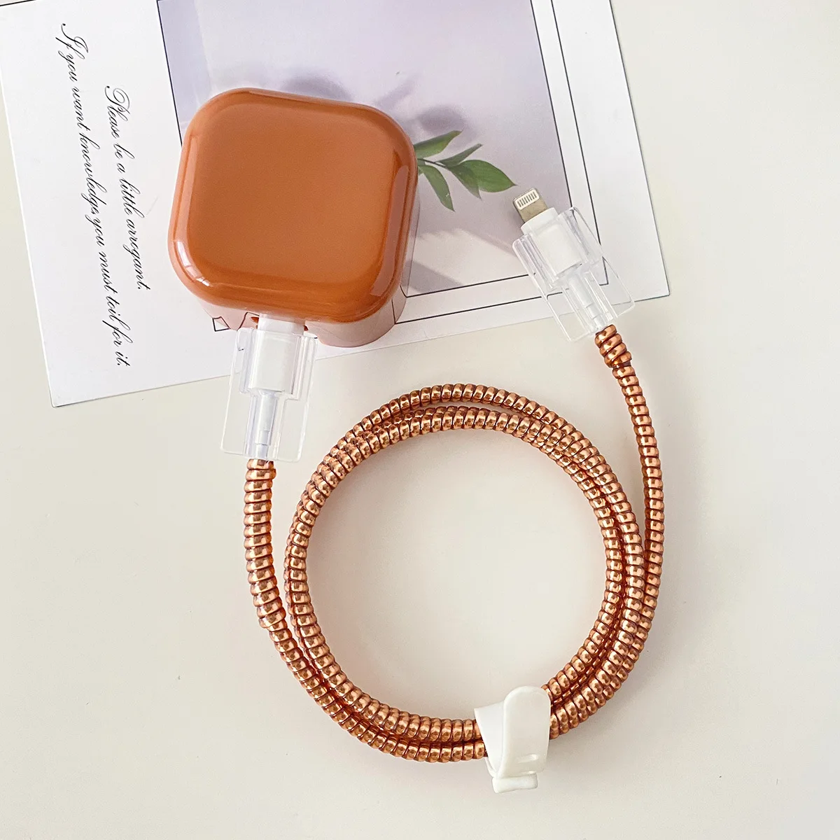 Vibrant Macaron Tone Cable Protector Set for USB Charger and Cord Management