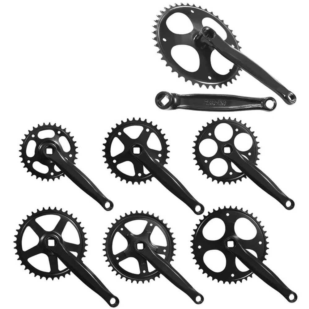 

1pcs 32T 34T 36T 40T 42T Road Bike Crank Set Single Speed 170mm Bicycle Crankset Hollow Tooth Plate Bike Crank Set Sprocket