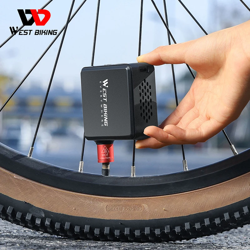 West Biking Mini bicicleta elétrica Bomba, poderoso compressor de ar, pressão Display, carro, moto, MTB, bicicleta de estrada, pneu Inflator, 150PSI