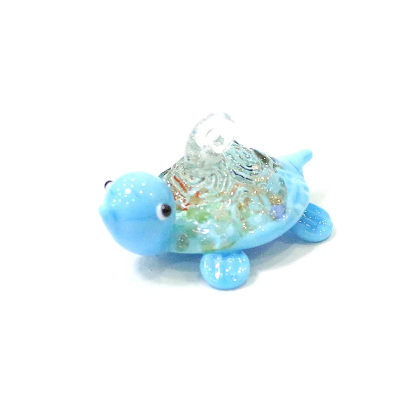 Floating Glass Marine Animal Trinkets Cute Mini Sea Turtle Figurine Charm Pendant Ornament for Aquarium Fish Tank Decor Supplies 4