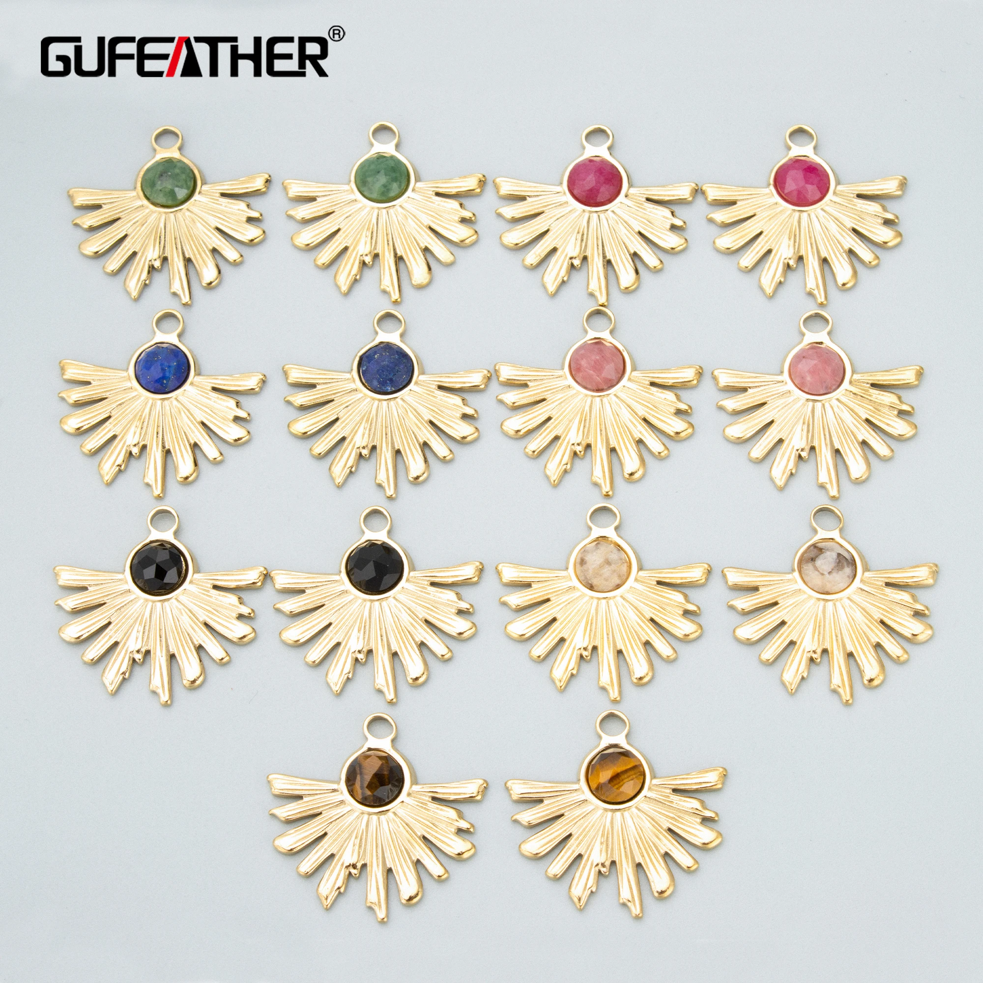 

GUFEATHER MC22,jewelry accessories,316L stainless steel,nickel free,natural stone,charms,jewelry making,diy pendants,1pcs/lot