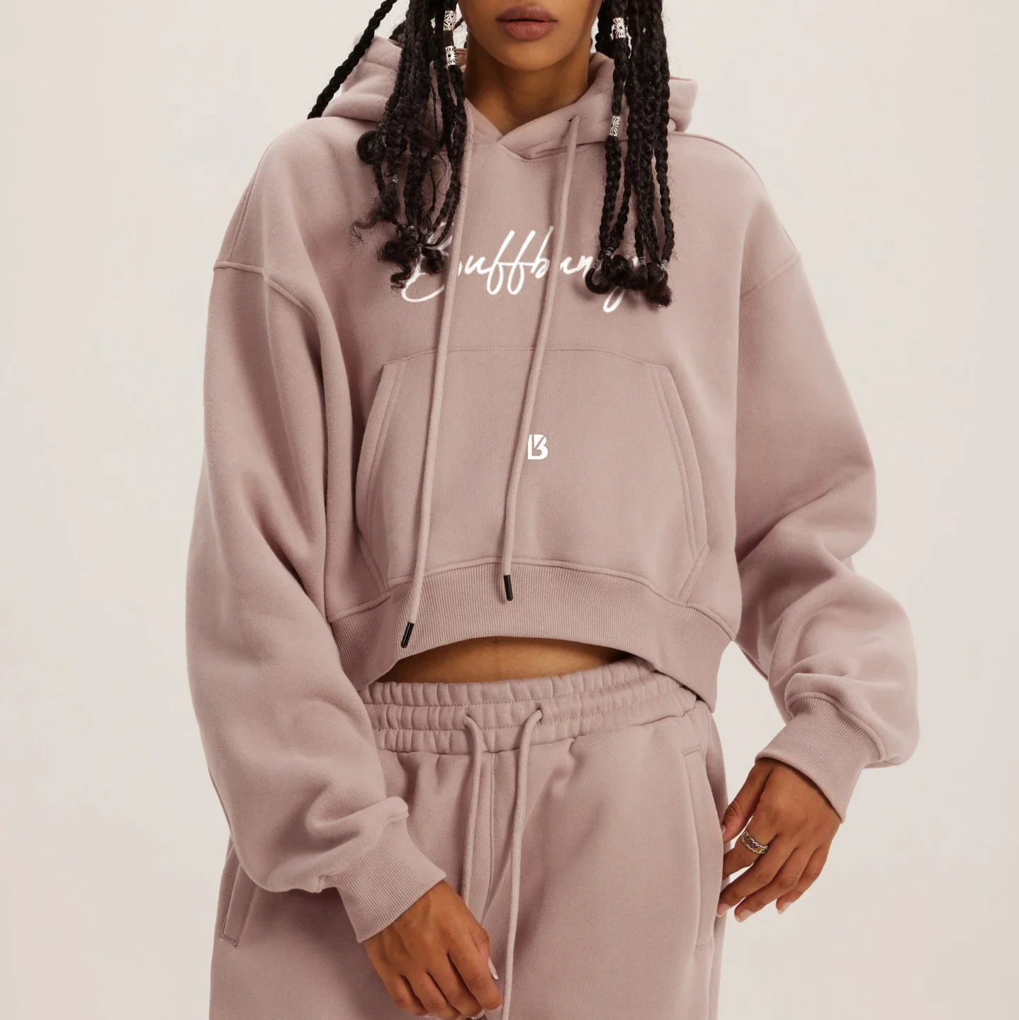 bunny Hoodies Women Winter Casual Wear Drawstring Crop Hoodies Loose Sportwear Fleece Gym Fitness Yoga Warm Hoody
