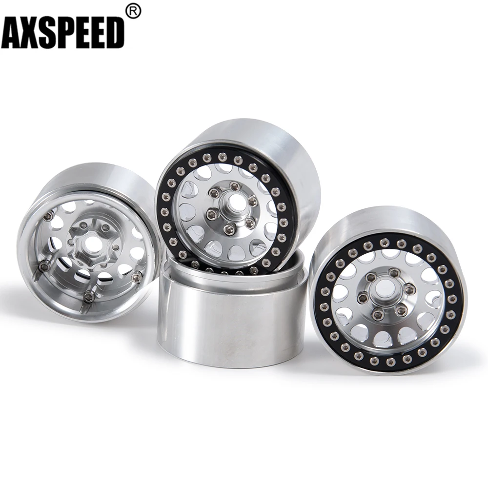1.9 Inch Beadlock Wheels For Axial SCX10 4PCS 1.9 Inch Deadlock Wheel Rim Tires Cutter Diameter 1/10 Scale D90 D110 Tire Upgrade