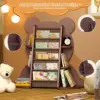 Brown Bear Kids Bookshelf Sling Toddler Bookcase 5-Tier Montessori Baby Book Rack Children Toy Storage Organizer Wood Display 6