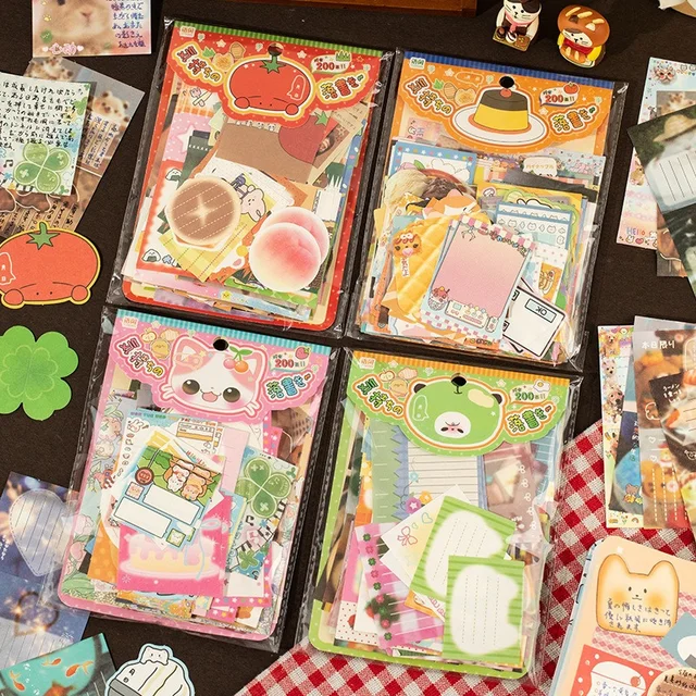 4Style 200Sheets Mood Graffiti Series Memo Material Pack Memo Paper Scrapbooking DIY Handbook Material Phone Case Diary Decor 5