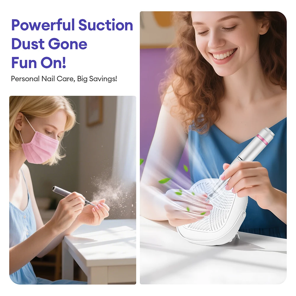 Powerful Nails Dust Extractor Nail Art Manicure Equipment Adjustable Speed Nail Dust Vacuum Collector Vacuum Cleaner And Filter