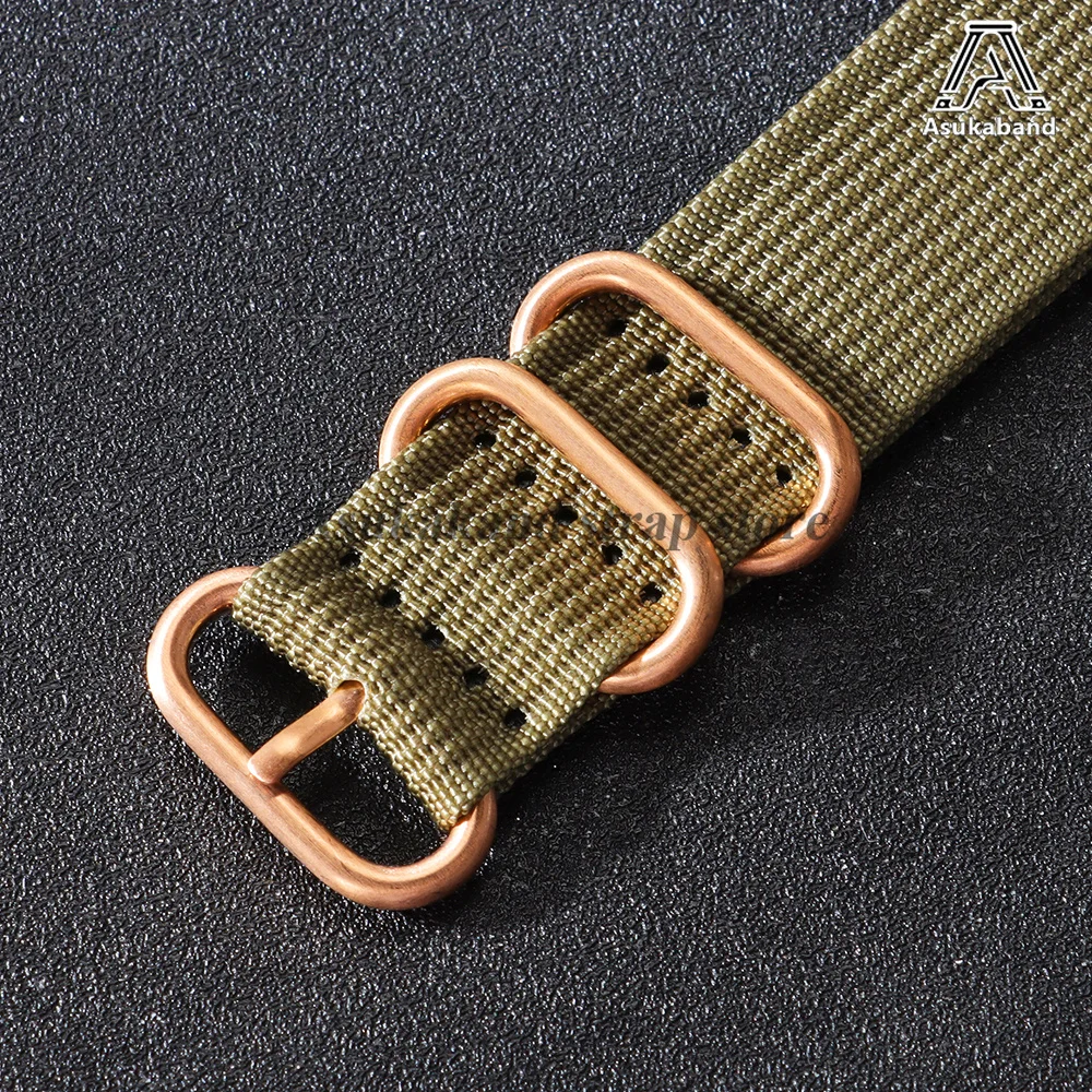 Elegant Rose Gold Buckle Nylon Watch Strap - Canvas Watchband