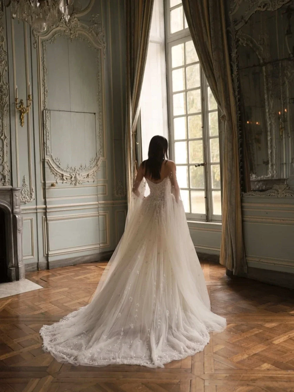 Customized Embroidery Beaded Lace Wedding Dress Charming A-line Tulle Long Bridal Gown New Off Shoulder Dresses Robe De Mariée