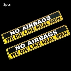 Caution No Airbags Funny Vehicle Sticker - Set of 2 (Yellow)