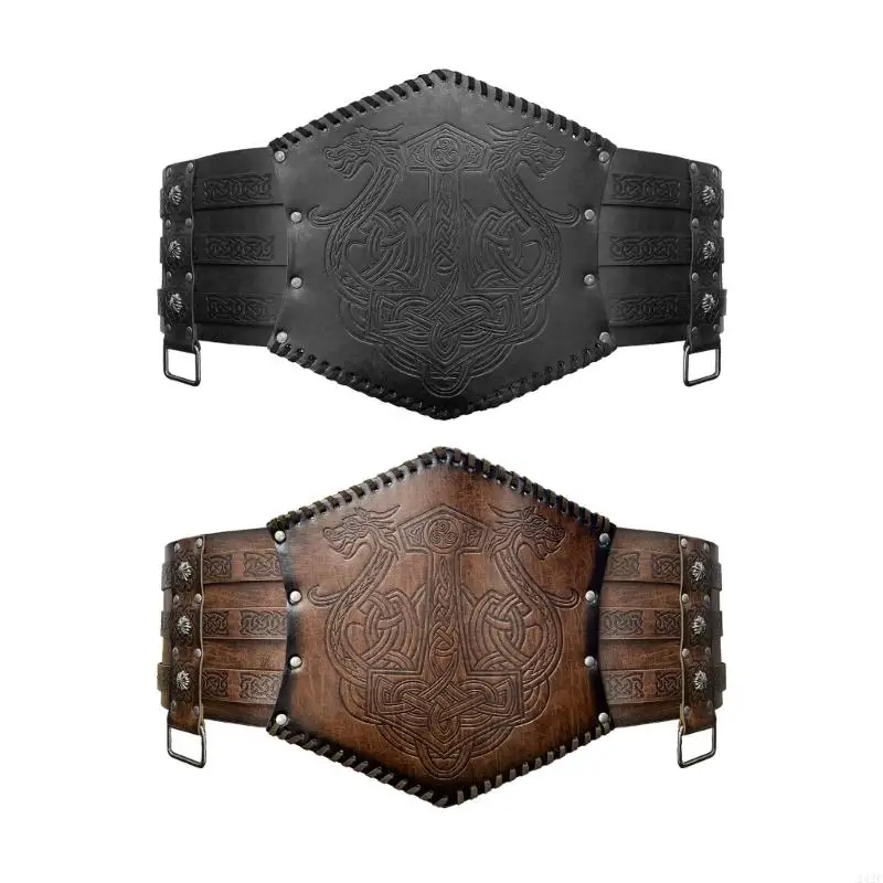242F Nordic Faux Leather Armors Belt Wide Belt Cosplay Knight Costume