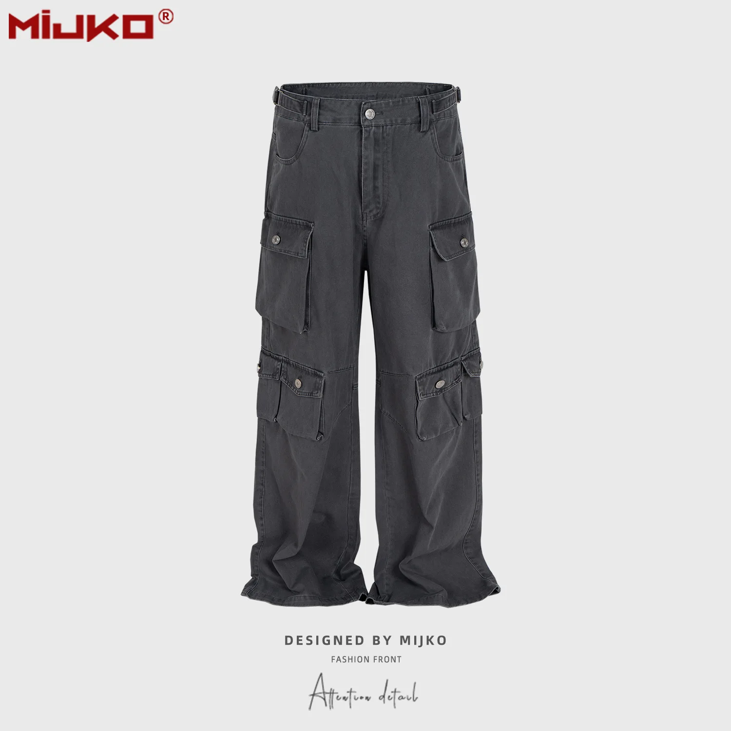 MIJKO Multiple Pockets Cargo Pants for Men Women Loose Fashion