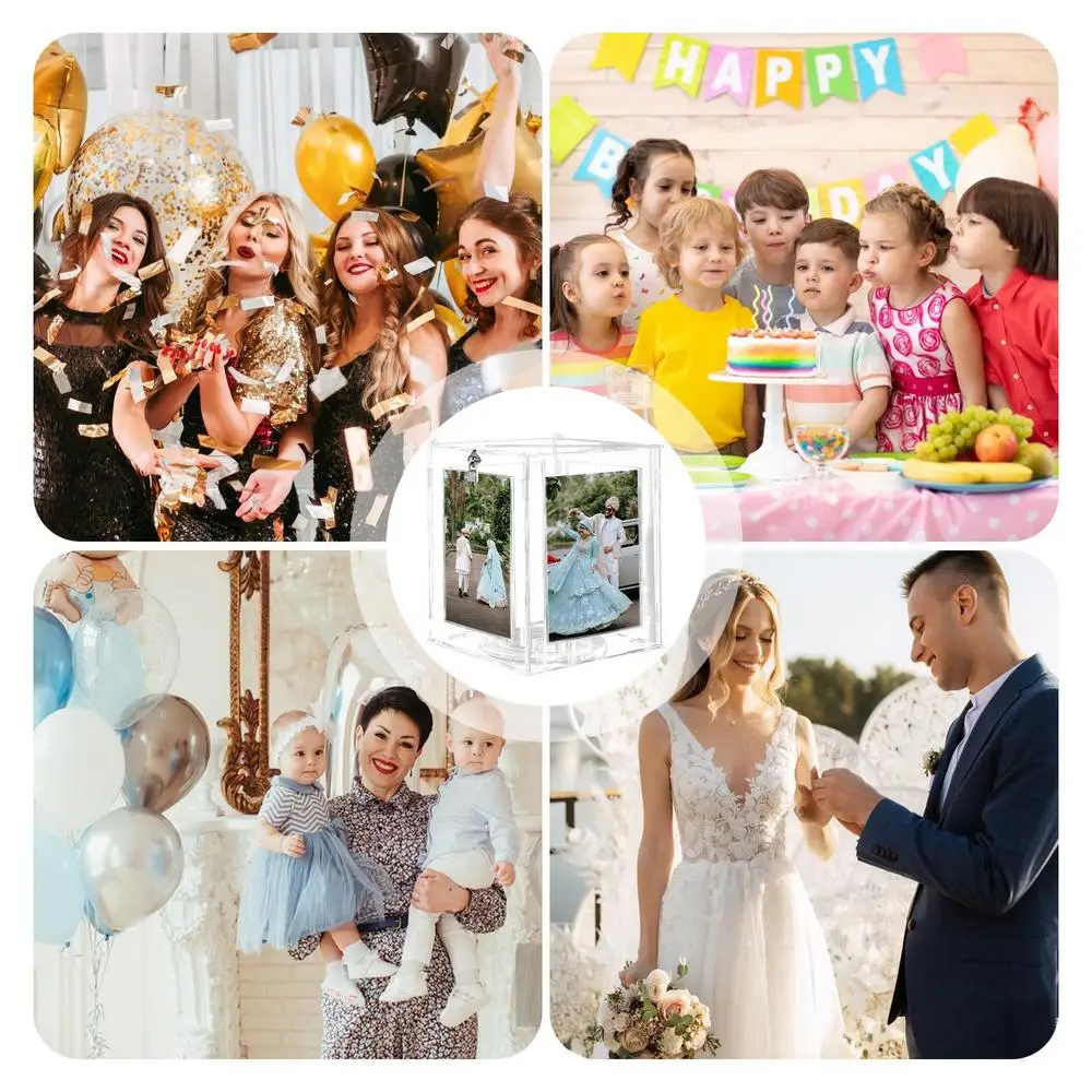 Acrylic Wedding Card Box With Lock For Birthday Party Baby Shower Reception Transparent Money Card Box Letter Envelope Boxes