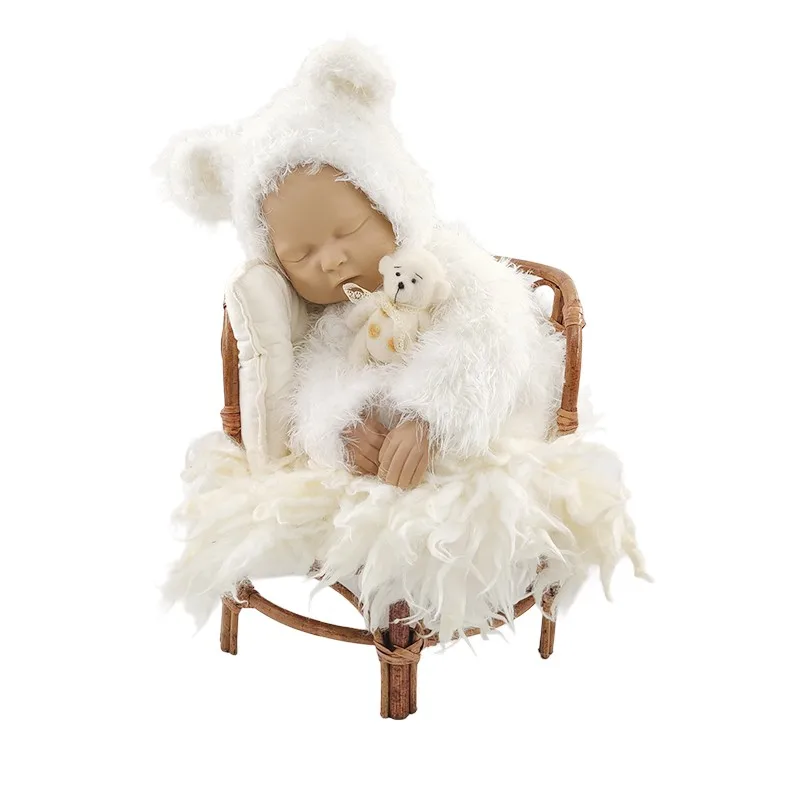 NewbornPhotographyPropsBasketHandmadeVintageBambooChairBabyBoy