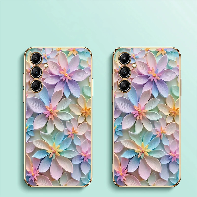 Floral Pattern Soft Silicone Plating Phone Case
