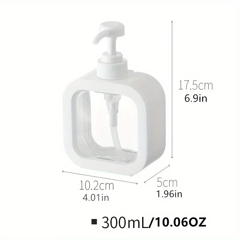300/500ml Transparent Plastic Split Bottle Press Bottle Portable Empty with Large Capacity for Travel and Bathroom Use