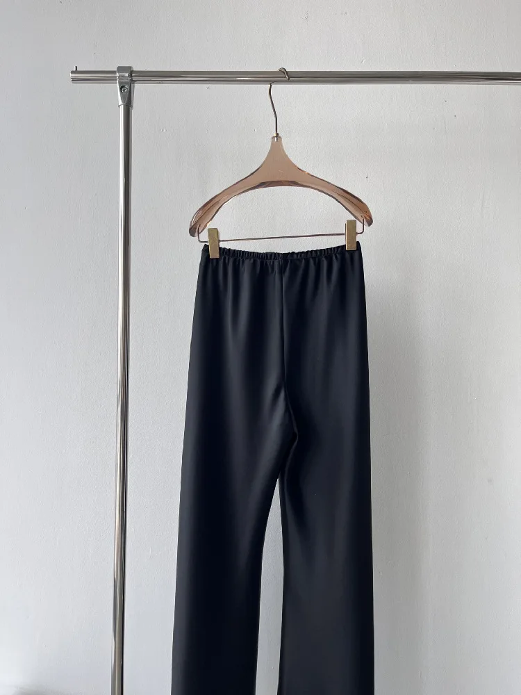 Spring and Summer New Basic Acetate Fabric Mercerization Minimalist Loose Casual Women's Wide Leg Pants