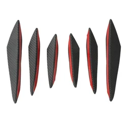 6 - Piece Universal Car Bumper Lip Protector Set - Black Carbon Fiber Finish (Carbon color)