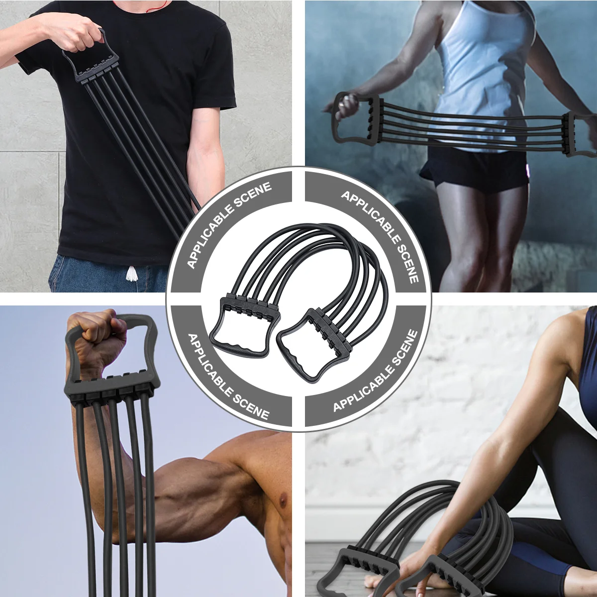 

Tie Rod 5 Pieces of Tension Rope Chest Expander Sprung Exercise Pp Arm Trainer Dual-Purpose