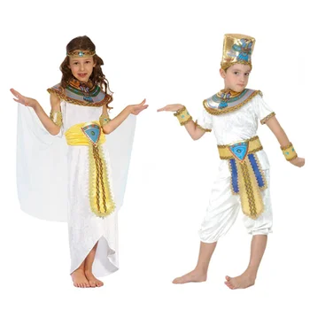Children Cosplay Costumes Egypt Nile Pharaoh Cleopatra Costume for Boys Girls Halloween Carnival Party Fancy Dress