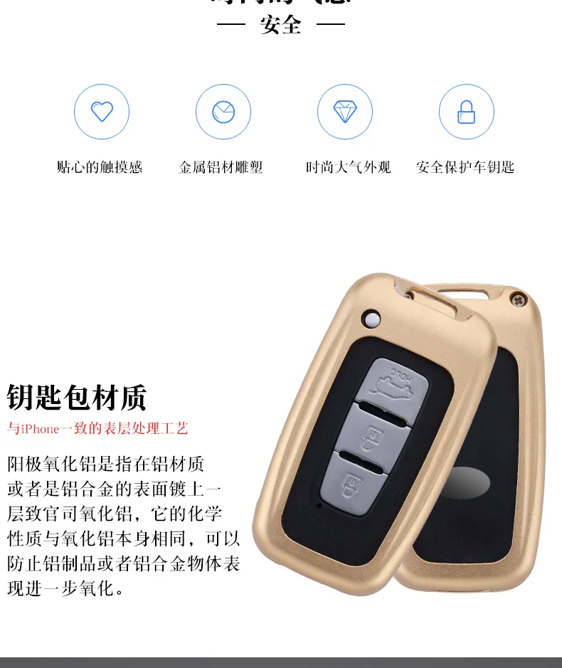 Telecomando in lega di alluminio 3 pulsanti Smart Car Key Case Cover per KIA Sportage Forte per Hyundai Solaris HB20 Veloster SR IX35 - Scd838243a42442e6b157a76ce8546120i