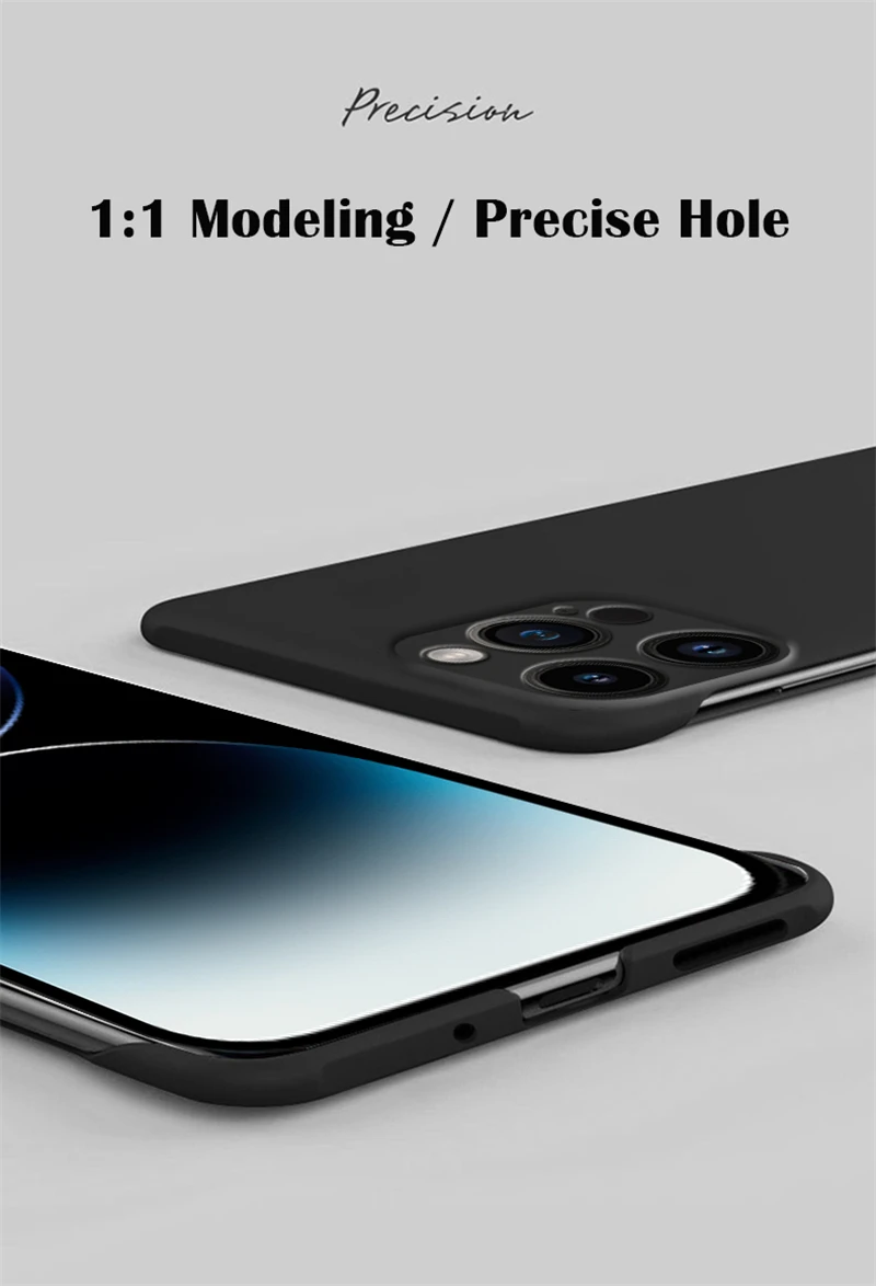 Custodia rigida per PC con retro trasparente e senza cornice, per iPhone 14, 15 Plus, 13, 12 Mini, 11 Pro, X, XR, XS Max, custodie sottili antiurto_voghion.com