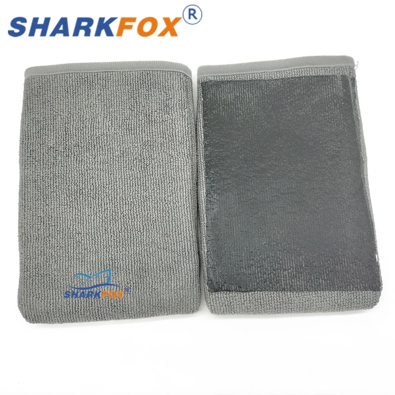 Sharkfox Soft Microfiber Car Wax Applicator Wax Foam Applicator Pad For Apply and Remove Car Cleaning Pad Towel Cloth Eraser