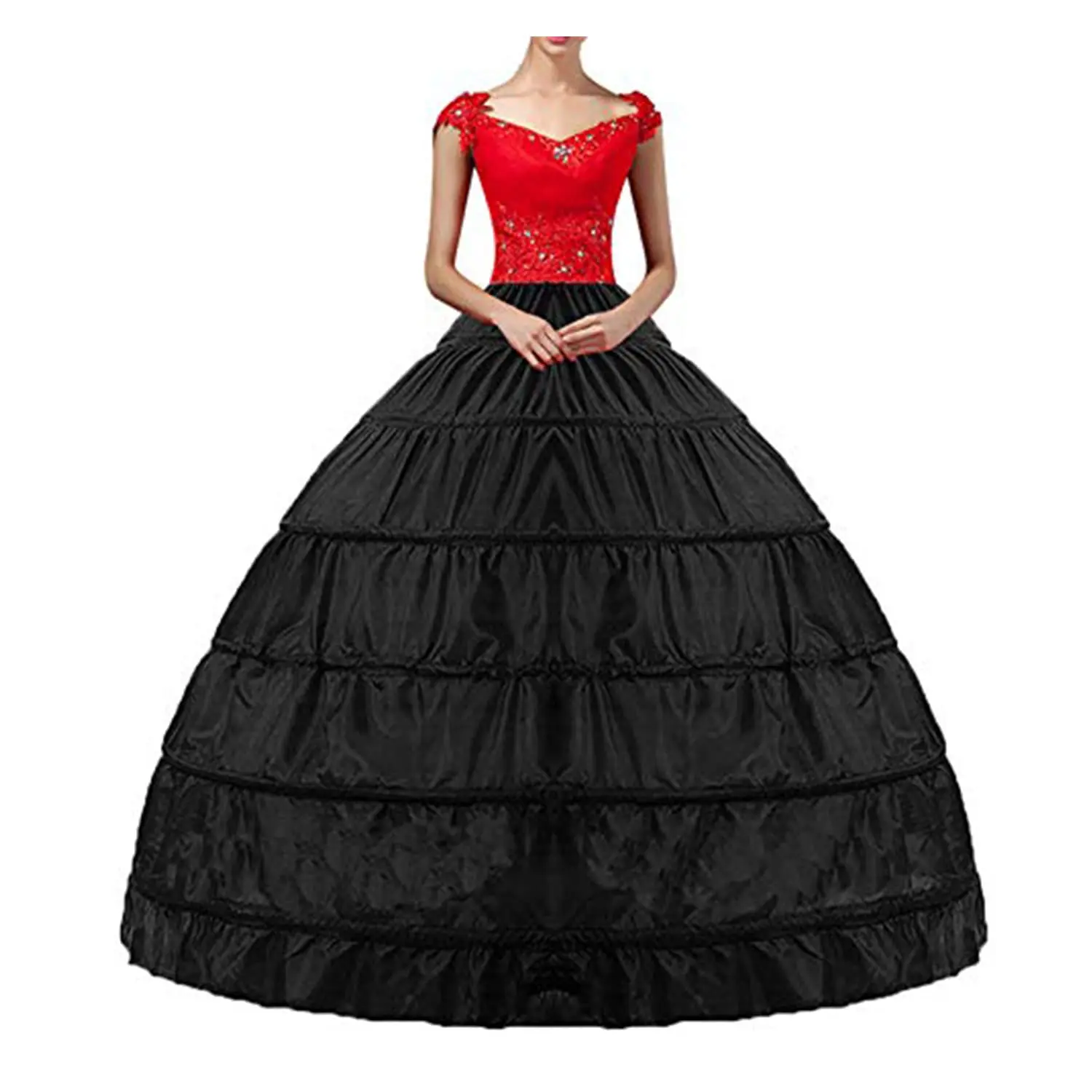 

Women Crinoline Hoop Petticoats Skirt Slips Floor Length Underskirt for Ball Gown Wedding Dress 2024