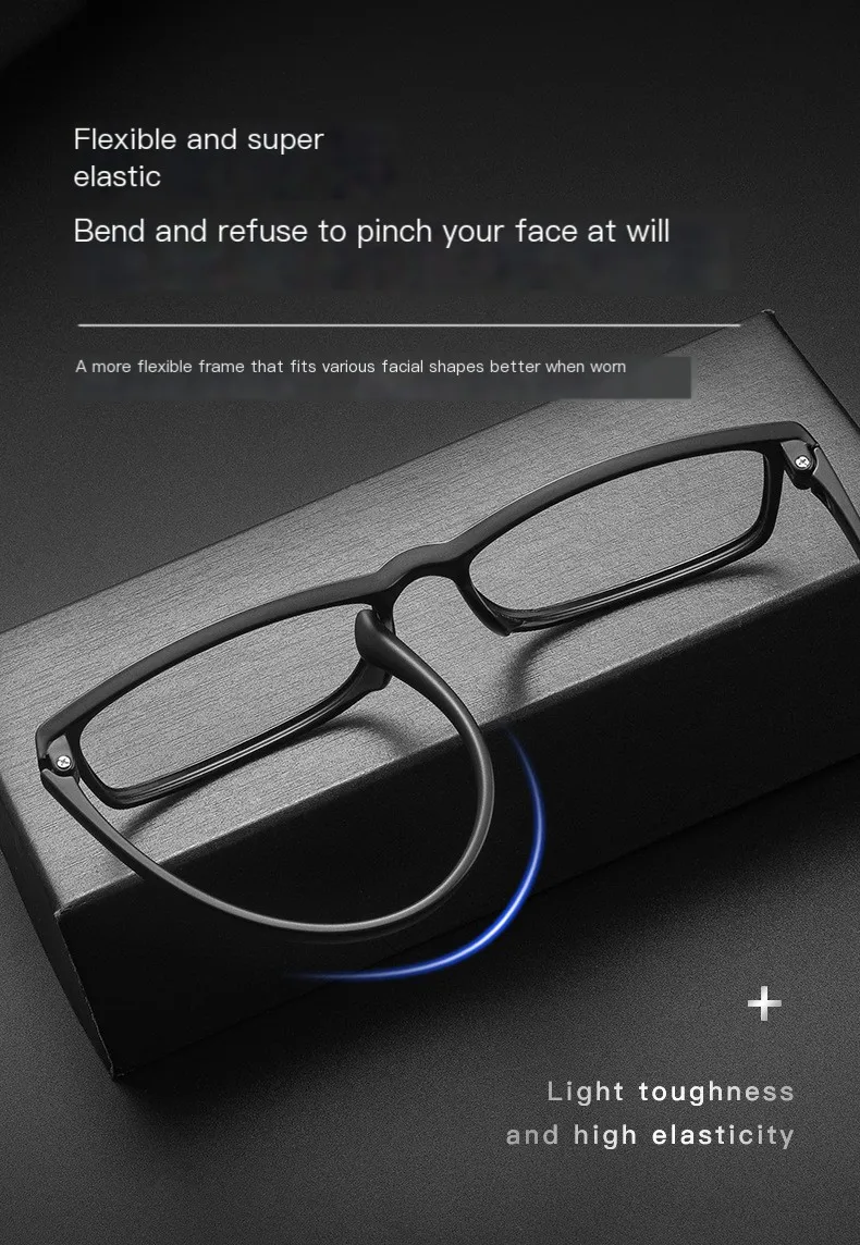 60mm Linse breites Gesicht Design tr90 Brille Männer Brillen Myopie Hyperopie Okulos quadratischen Stil optisch – Detail 3