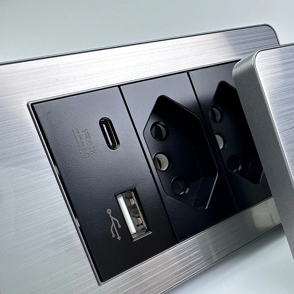 Aço Inoxidável, Brasil Standard Outlet, Duplo USB,