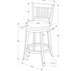 Bar Stool, Set Of 2, Swivel, Bar Height, Brown Wood, Black Leather Look, Transitional 3