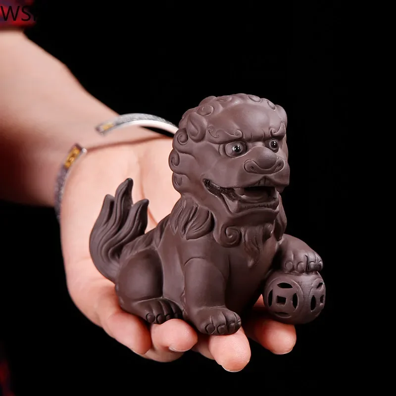 Creative Purple Clay Small Tea Pet Ornament Handmade Crafts Animal Figurine Tea Ceremony Accessories Table Decoration,tea pet ornaments,room decor statues