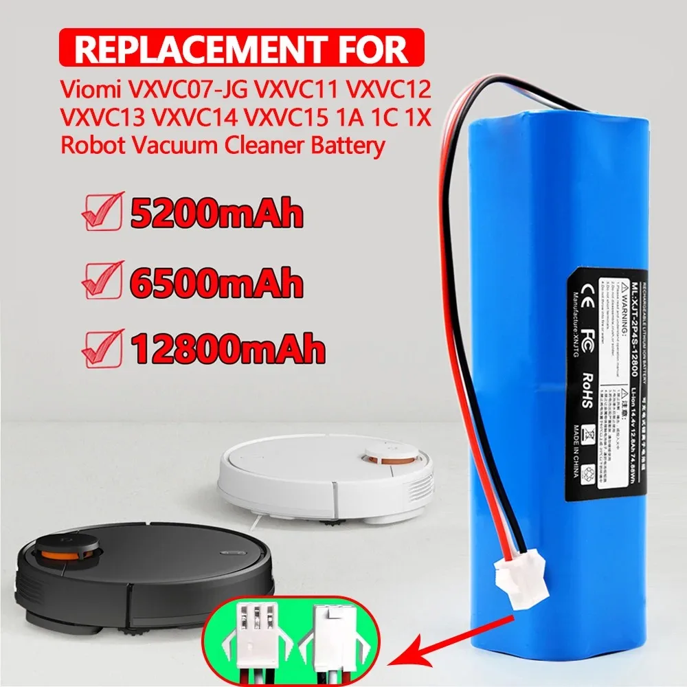 Batterie Rechargeable Li-Ion 12800 MAh Pour Robots Aspirateurs - Compatible Xiaomi, Viomi, Roidmi - 14.4V