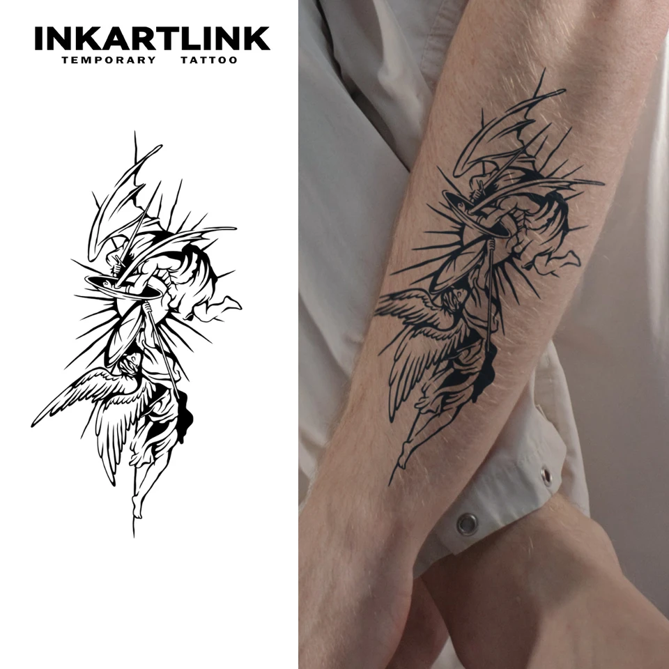 タトゥーシール マジックタトゥー 天使 防水 エンジェル｜植物エキス配合の防水タトゥーシール – INKARTLINK