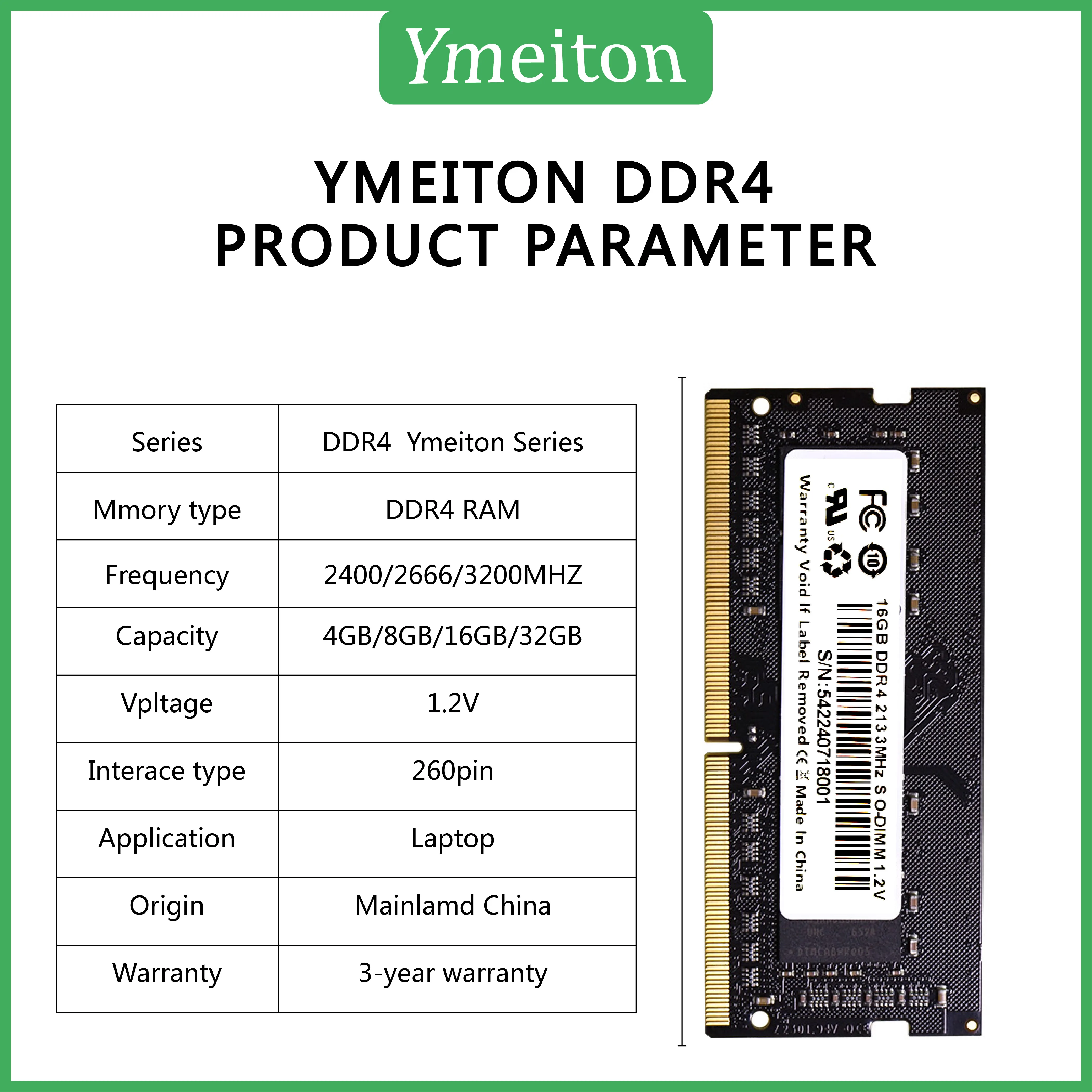 DDR4 Memory Universal 2400MHz 2666MHz 4GB 8GB 16GB 32GB SO-DIMM RAM 260-pin Laptop Memory Card Ymeiton 10pcs laptop memory module,laptop ram memory,notebook ram memory