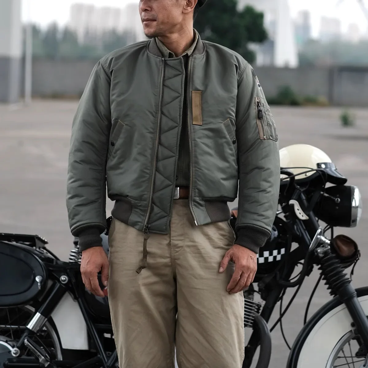 Bronson MA-1 Bomber Flight Jacket Fall Winter Men's Military Coat Water Resistant 2