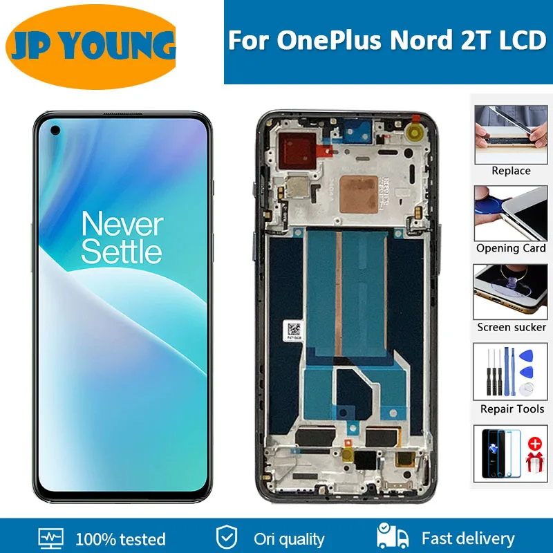 

6,43 "оригинальный AMOLED для OnePlus Nord 2T ЖК-дисплей с рамкой сенсорный экран панель дигитайзер для CPH2399 CPH2401 ЖК-экран