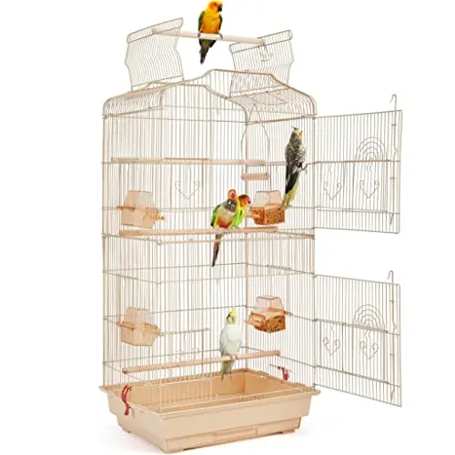 

41’’ H Open Top Metal Bird Cage Parakeet Cage for Small Parrots Cockatiels Green Cheek Conures Finches Canary Budgies Lovebirds