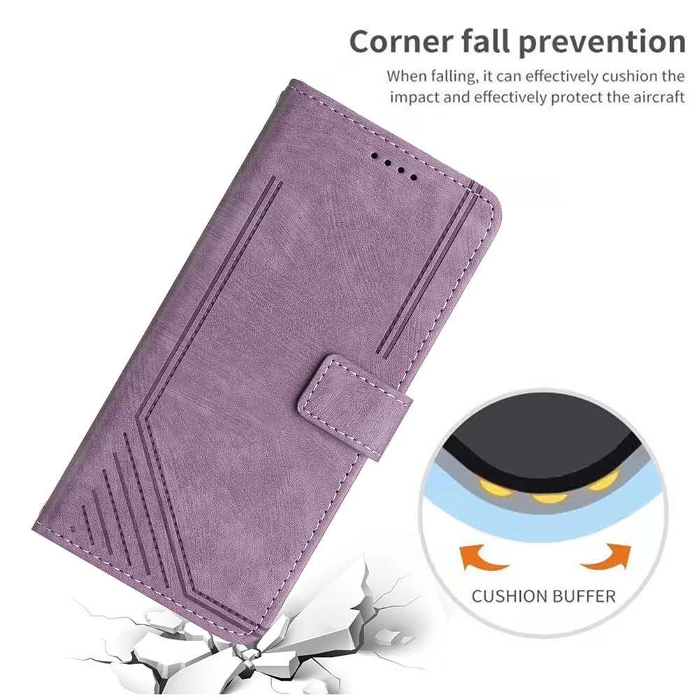Geometric Leather Wallet Flip Case - Premium Back Cover