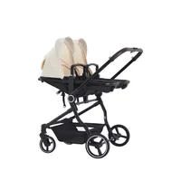 Nouvelle poussette double pour bébés, poussette double portable côte à côte, pliable, poussette haute pour bébé, poussettes doubles 3 en 1 5