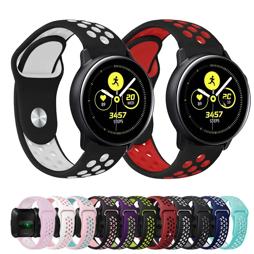 20mm 22mm apyrankė, skirta Samsung Galaxy laikrodžiui 3/4/5 Active 2 dirželis 40mm/44/41mm Gear s3 46/42mm correa apyrankė Huawei laikrodžio GT2 dirželis_voghion.com