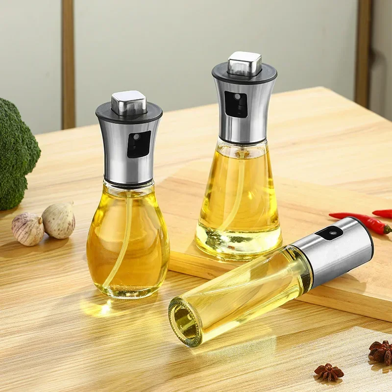 304 Stainless Steel Barbecue Glass Mixing Condiment Bottle Vinegar Soy Sauce Spray Oiler Seasoning Condiment Bottle