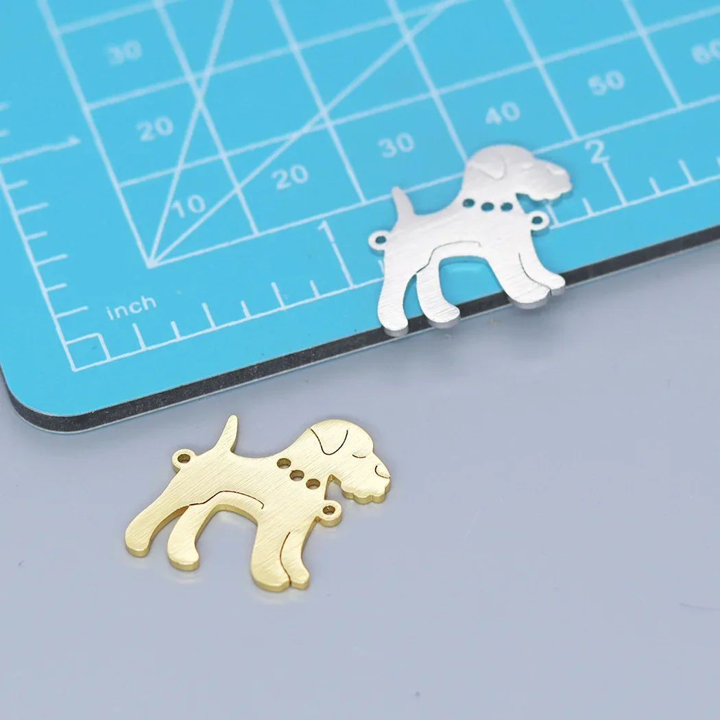 

WZNB 10Pcs Dog Stainless Steel Charms Pendant Connector for Jewelry Making Handmade Earring Bracelet Necklace Diy Accessories