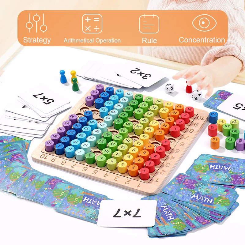 Educational Wooden Multiplication Board Game