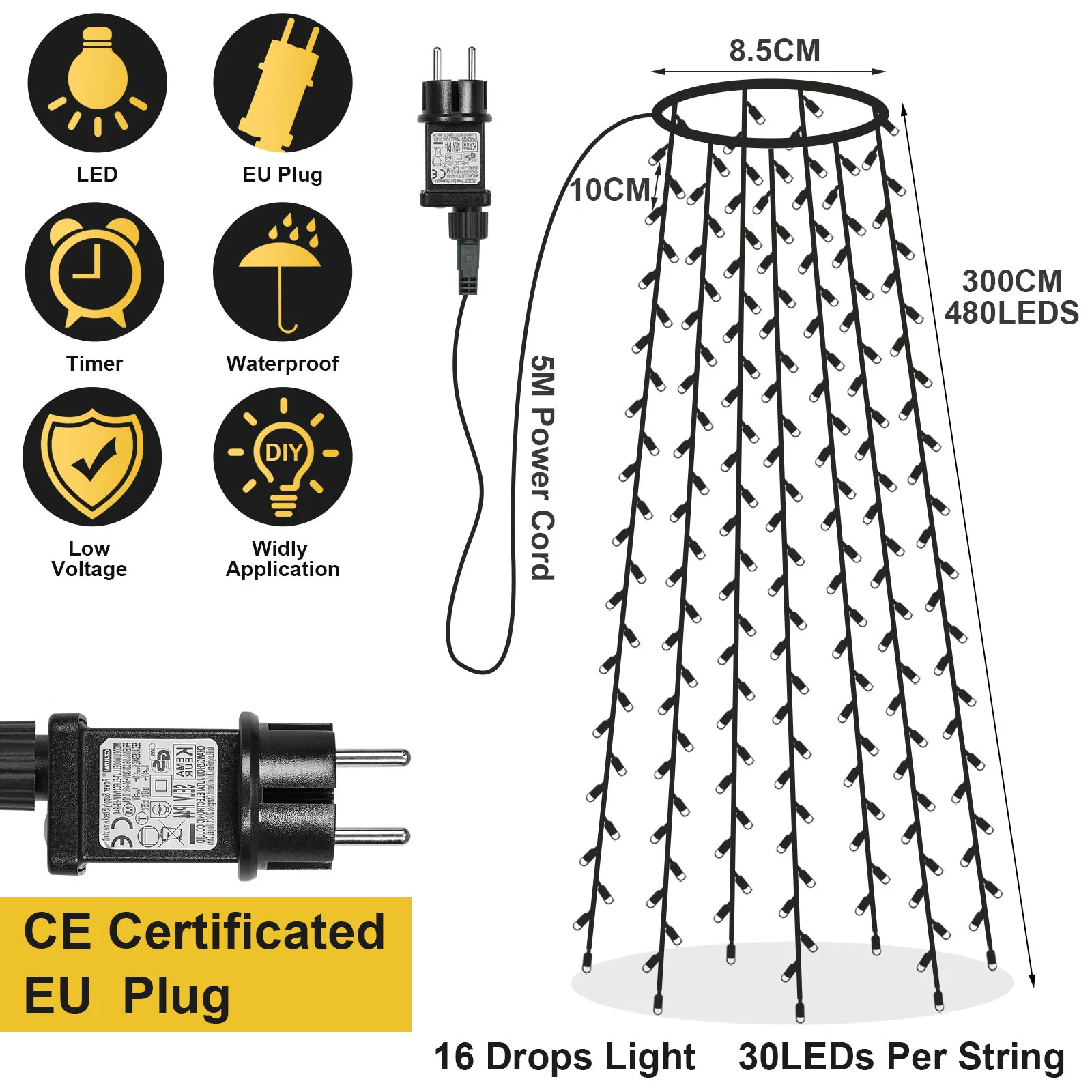 Lomotech Christmas Tree Lights, 404 LED 10Ft Dynamic Cascading